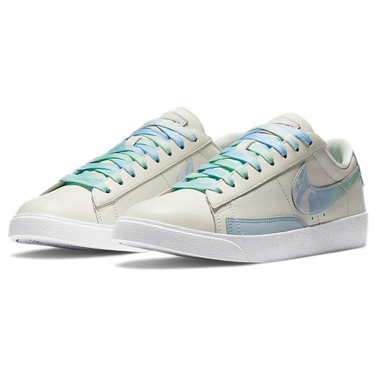 Nike Blazer Syntetisk Lær Lav Topp Skatesko Dame Sneaker Blå Hvit CZ8688-146