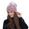 Autumn and winter new angora rabbit fur knitted hat crimped wool hat women's thickened pullover warm hat