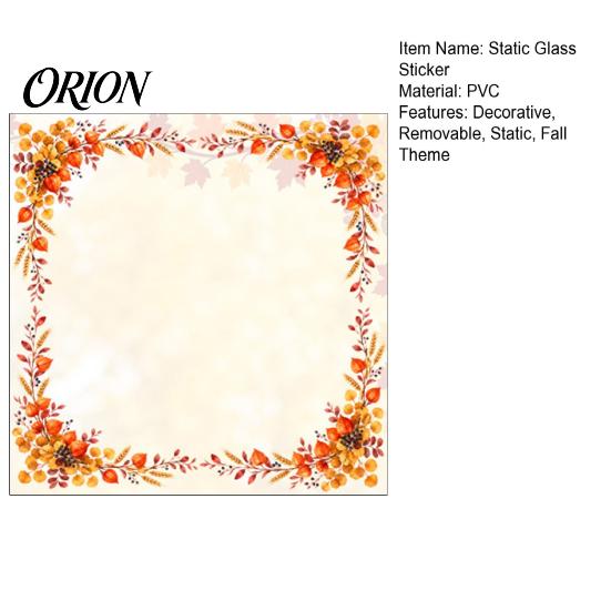 Autumn Home Ornaments Harvest Festival Static Glass Sticker, Window Clings with Maple Leaves Sunflowers And Theme Party Decor Berries Prints, Reusable