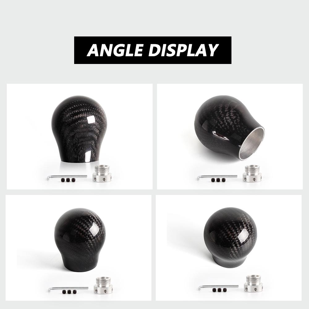 New Arrived Carbon Fiber Gear Shift Knob Manual Transmission Gear Stick Head Shifter Lever Handle With Limiter Adapter SFN135