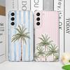 Creative Palm Coconut Tree Striped Pattern Clear Phone Case for Motorola Moto Edge 40 Pro G85 G73 G71 G60 G22 G52 G32 Soft Cover