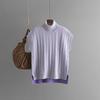 2024 Autumn/Winter Women's Color Block Sleeveless Cable Knit Pullover Sweater