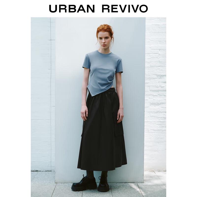 UR Women s Elastic Waist A-Line Midi Skirt S(XS-S)