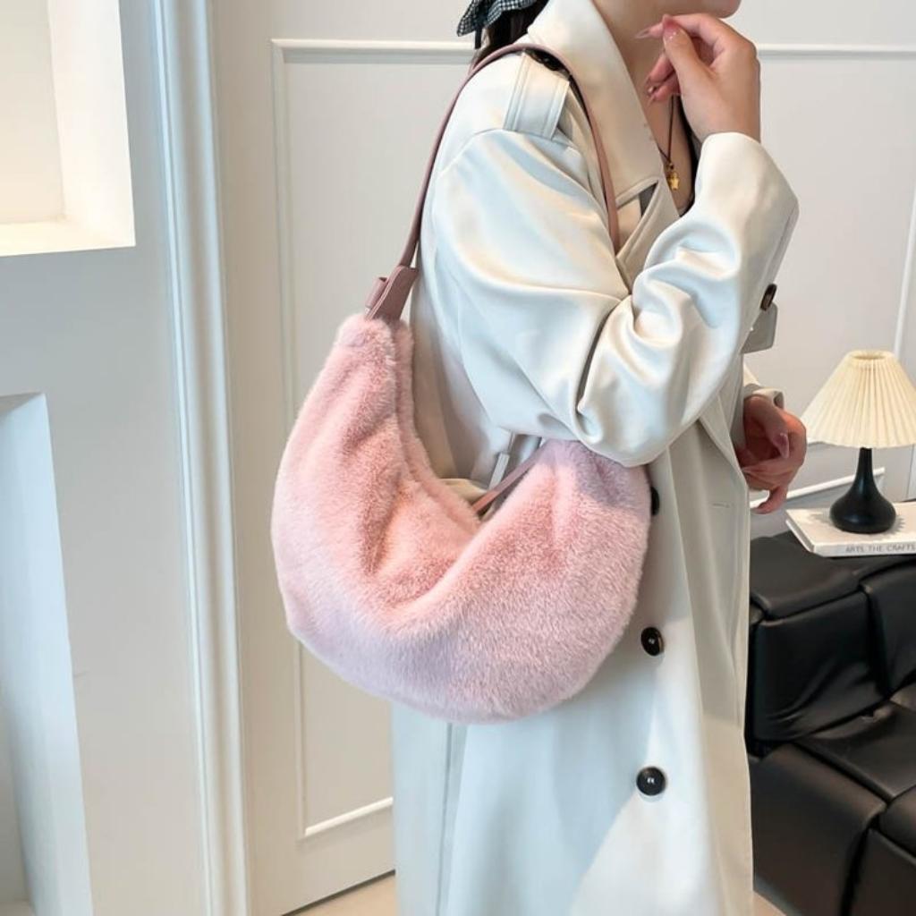 Crossbody Bag Women Plush Casual Daily