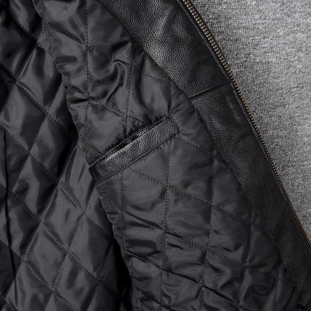 Vintage Red Brown Genuine Cow Men's Leather Jacket Slim Short Cowhide Coat Man Skin Clothes Spring Autumn