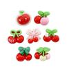 Mini Simulation Red Cherry Fruit Resin Accessories DIY Cream Glue Headband Hair Clip Stationery Patch