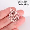 Dawapara Lotus Flower Charm for Jewelry Making Yoga Buddhist Mandala OM Lotus Pendant Accessories Stainless Steel Jewelry