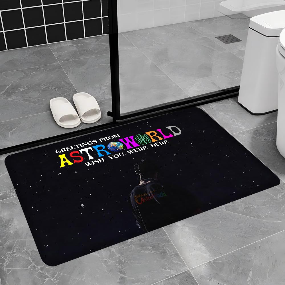 Travis Scott Astroworld Rohožky do místnosti Protiskluzové Absorbující vodu Dlouhá pruhovaná podložka Rohožka do ložnice Vítejte Rohožka před dveře