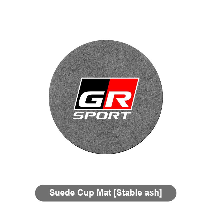1pcs Suede Car Coaster Mat Water Cup Slots Non-Slip Pad for Toyota Corolla TRD GR Yaris Chr Auris RAV4 Land Cruiser Camry Highlander