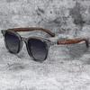 Retro Eyewear Polarized Lenses Vintage Sunglasses UV Glasses Unisex Design Wood Grain Sunglasses For Beachwear Travel