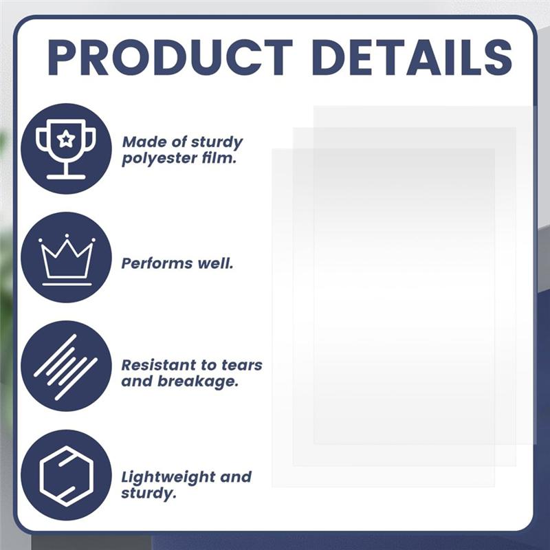 Mirror Clear Sandblaster Film 16 Pieces, Polyester Protective Film For Blast Cabinet With Double Sided Adhesive