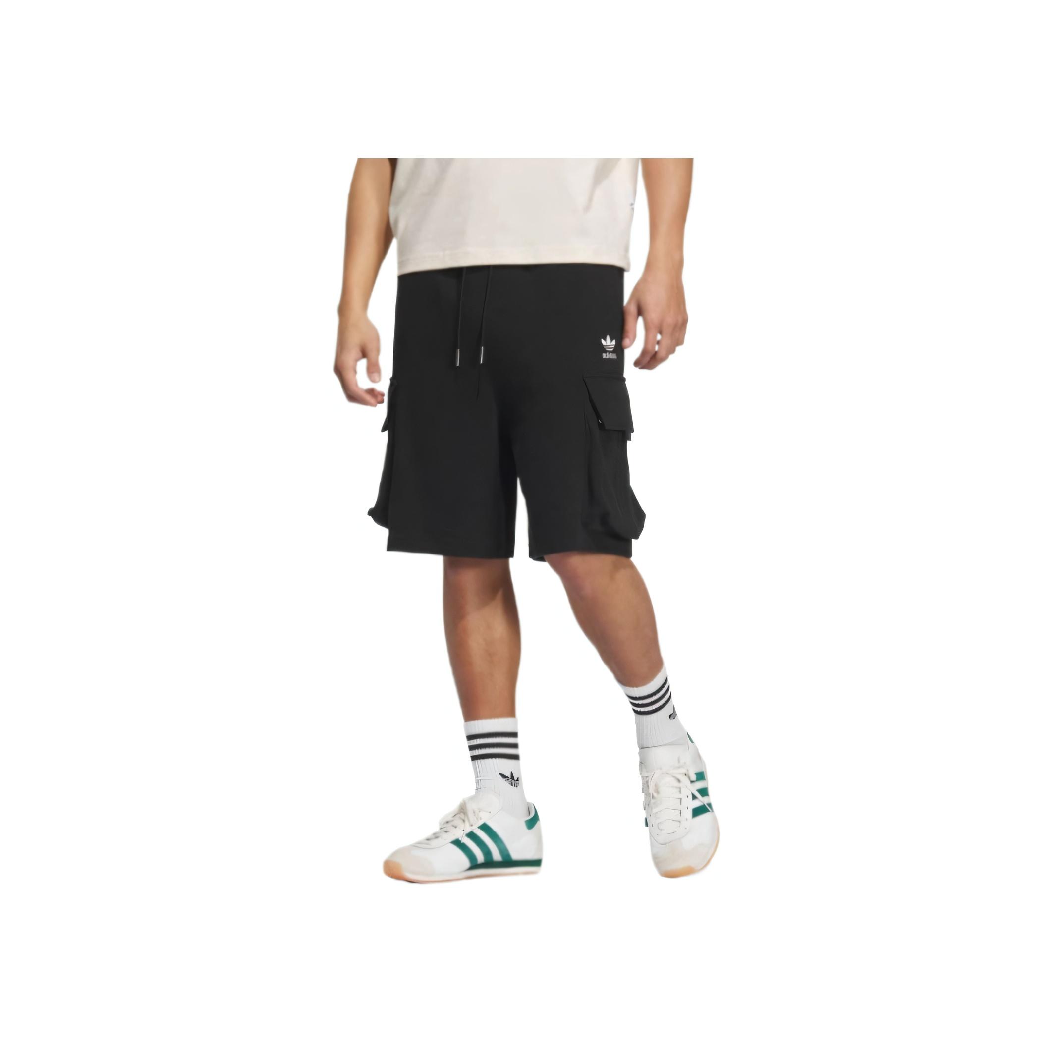 

Adidas Оригинальные удобные однотонные шорты карго свободного кроя для мужчин, черные KD0943 L