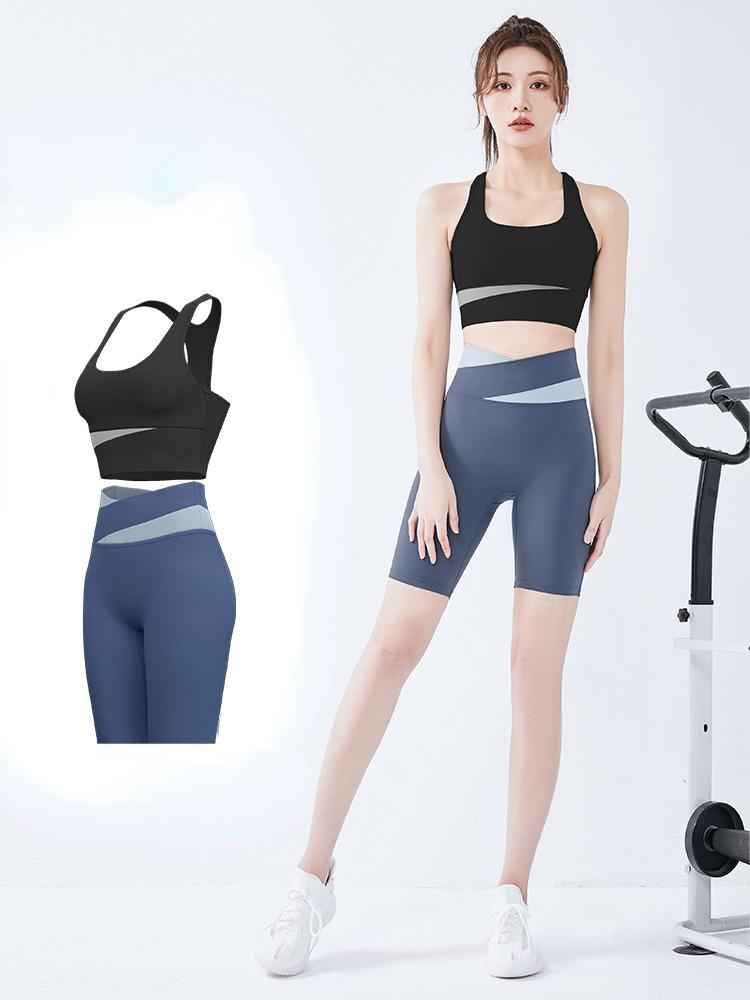 Women Slim Yoga Sports Suit Fashion Tank Top and Sports Shorts Tracksuit Casual Gym Running Sports Bra Vest Shorts Athletic Set