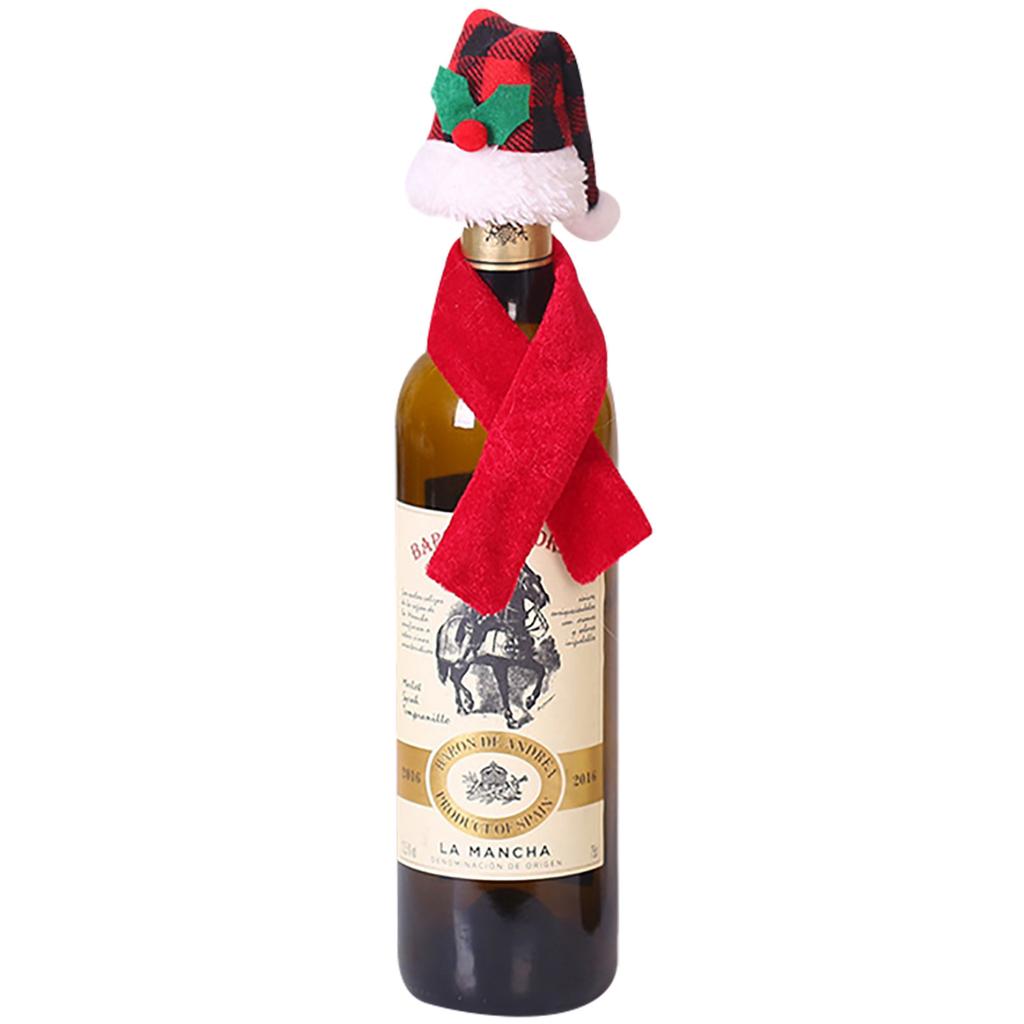 Kerst Wijnfles Schort Tas Cover Kerst Festival Feest Tafel Decoratie Cadeau