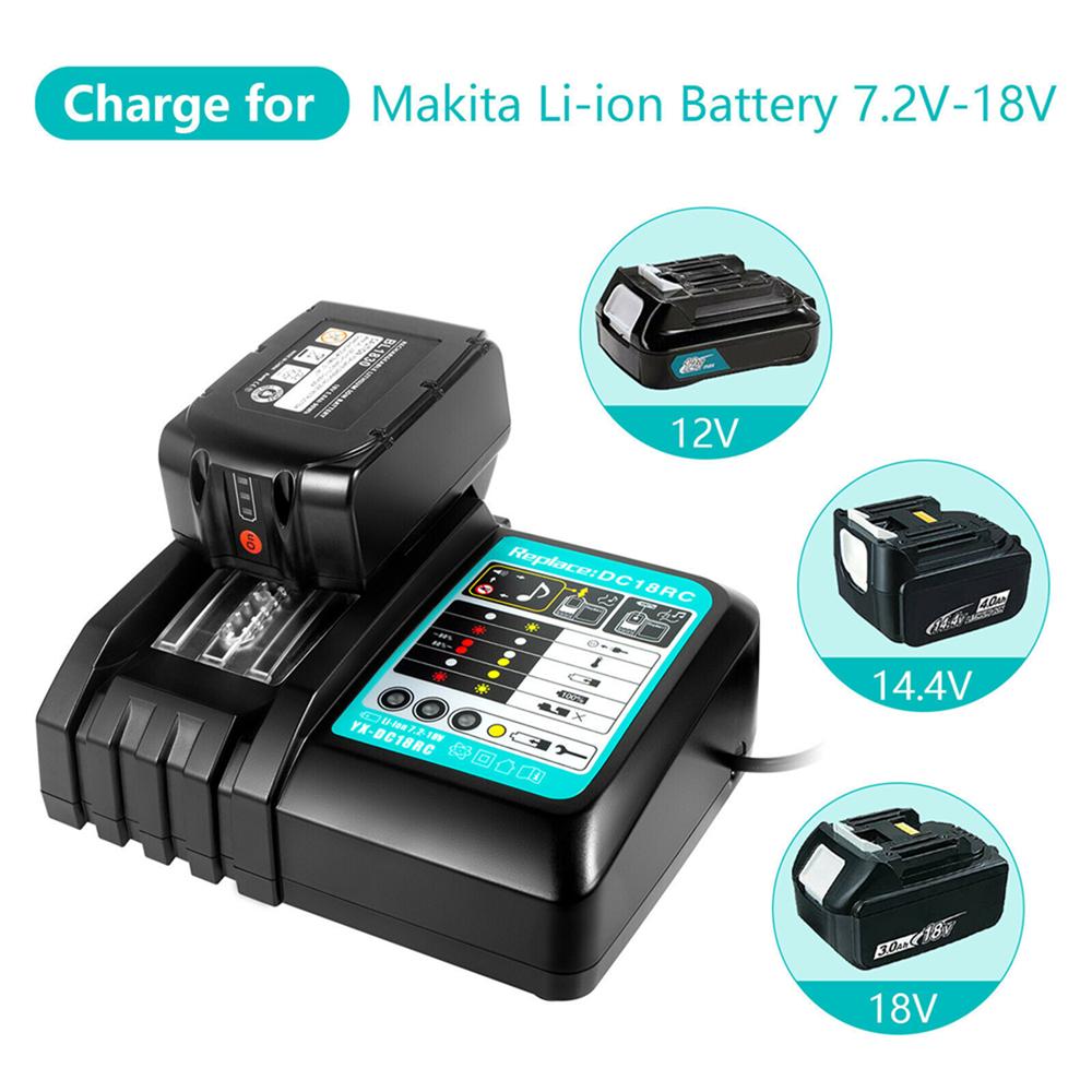DC18RC Makita 18V Matkap Akü Şarj Cihazı 3A Li-ion Şarj Cihazı Makita 14.4V 18V LXT BL1815 BL1860 BL1430 BL1450 İçin
