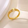 Hot-selling Gold Ring Women's Cross Diamond Ring Adjustable and Simple