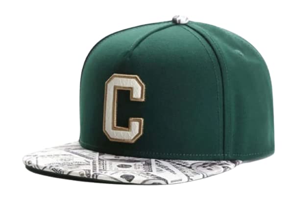 

Cap Street C Alphabet Green Green Flat Cap Flat Visor Banknote [sproutsy] Men s зелёный