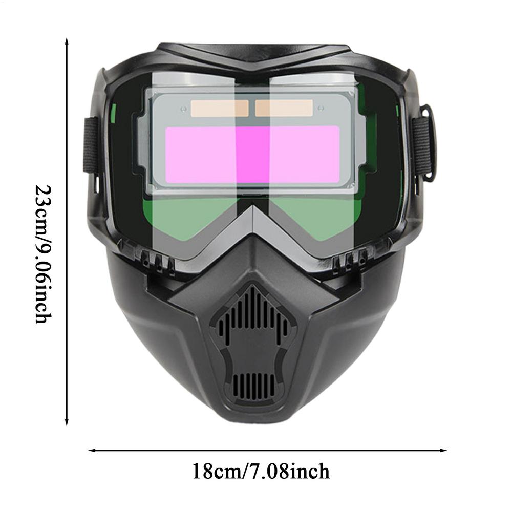 Maschera Speciale per Saldatura e Taglio Anti-Riflesso Radiazioni Anti-Polvere Anti-Appannamento Casco per Saldatura Auto-Oscurante