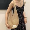 Women's Large-capacity Woven Shoulder Tote Bag Vacation Beach Bag Simple Leisure Vacation Style