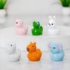 Non-Toxic 8/16Pcs Animal Duck Figurines Collection Resin Kapibara Rabbit Snake Pig Decor For Fairy Garden Christmas Gift