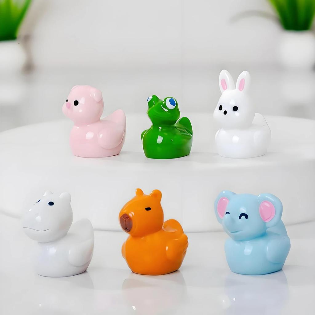 Non-Toxic 8/16Pcs Animal Duck Figurines Collection Resin Kapibara Rabbit Snake Pig Decor For Fairy Garden Christmas Gift