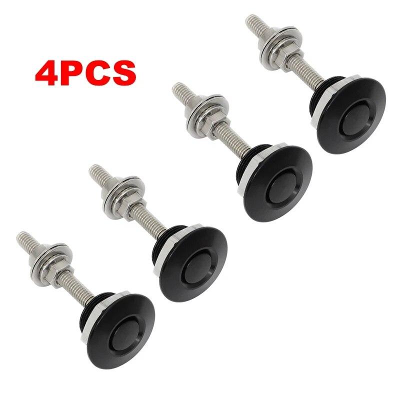 4pcs Universal Car Latch Push Button Billet Quick Release Fasteners Front Bumper Hood Pin Engine Bonnet Lock Latch Clip Aluminum