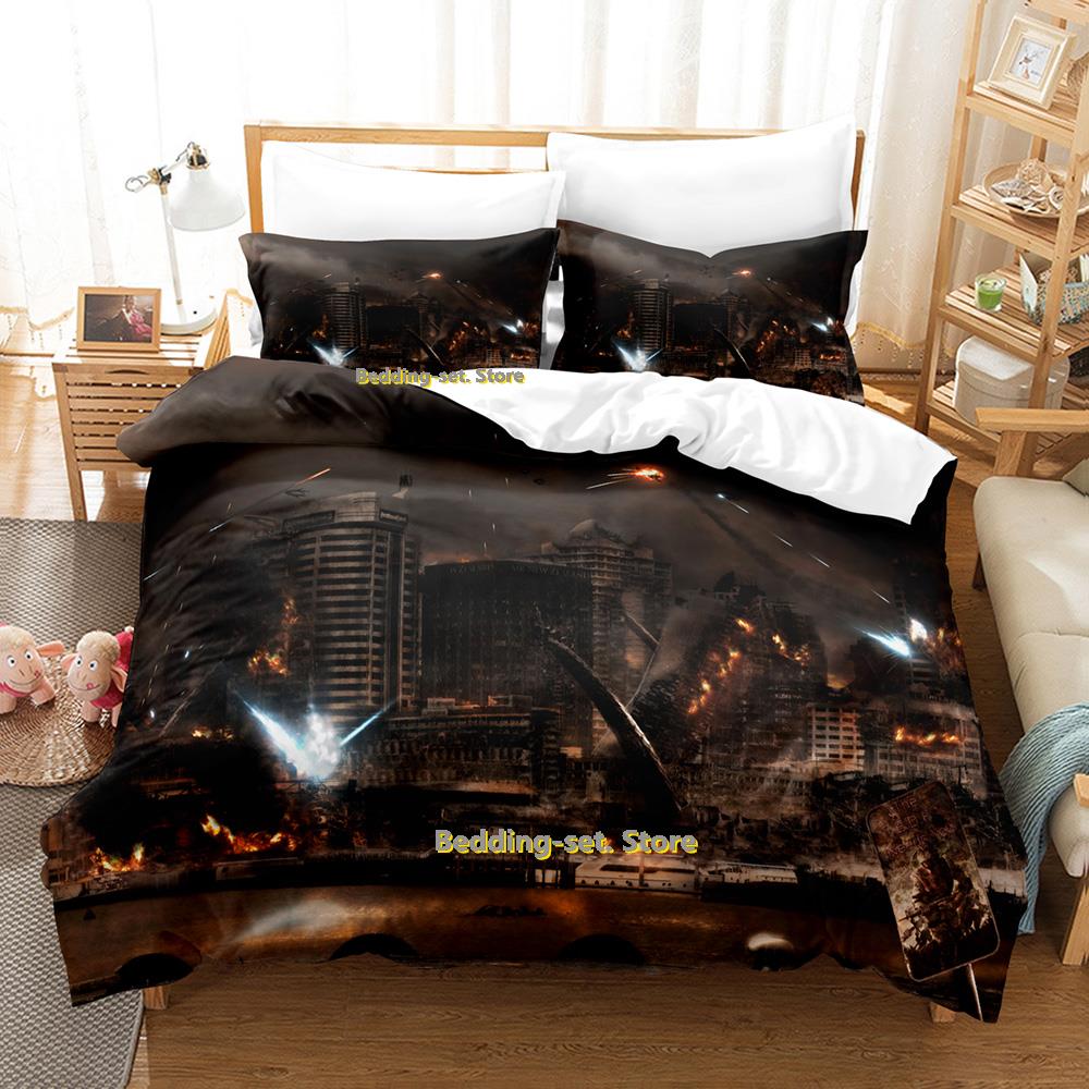 Comforter Cool Sci Fi Battle Bedding Set Single Twin Full Queen King Size Bed Set Adult Kid Bedroom Three-Piece Suits Aircraft Tank C