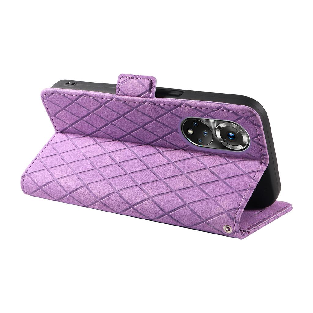 Applicable To Honor Magic5 Pro Mobile Phone Leather Case, Enjoy 50 Two-color Rhombus Small Fragrant Wind Card Wallet
