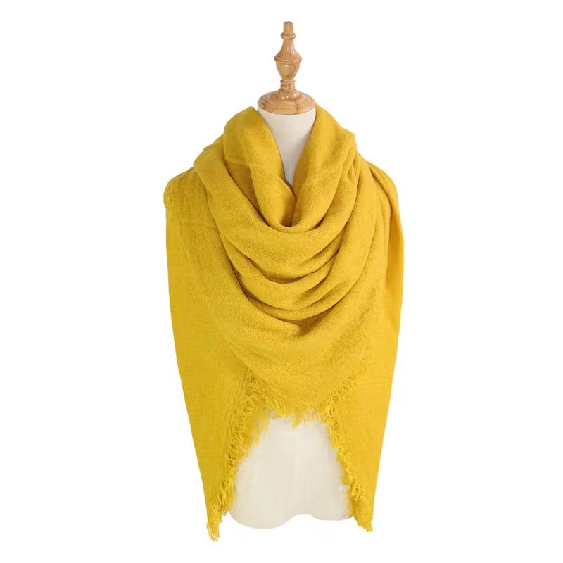 Sciarpa Quadrata Morbida da Donna 140cm Tinta Unita Invernale Caldo Scialle Hijab Coperta Avvolgente Pashmina Fazzoletto da Collo Écharpe Bufanda Sciarpe