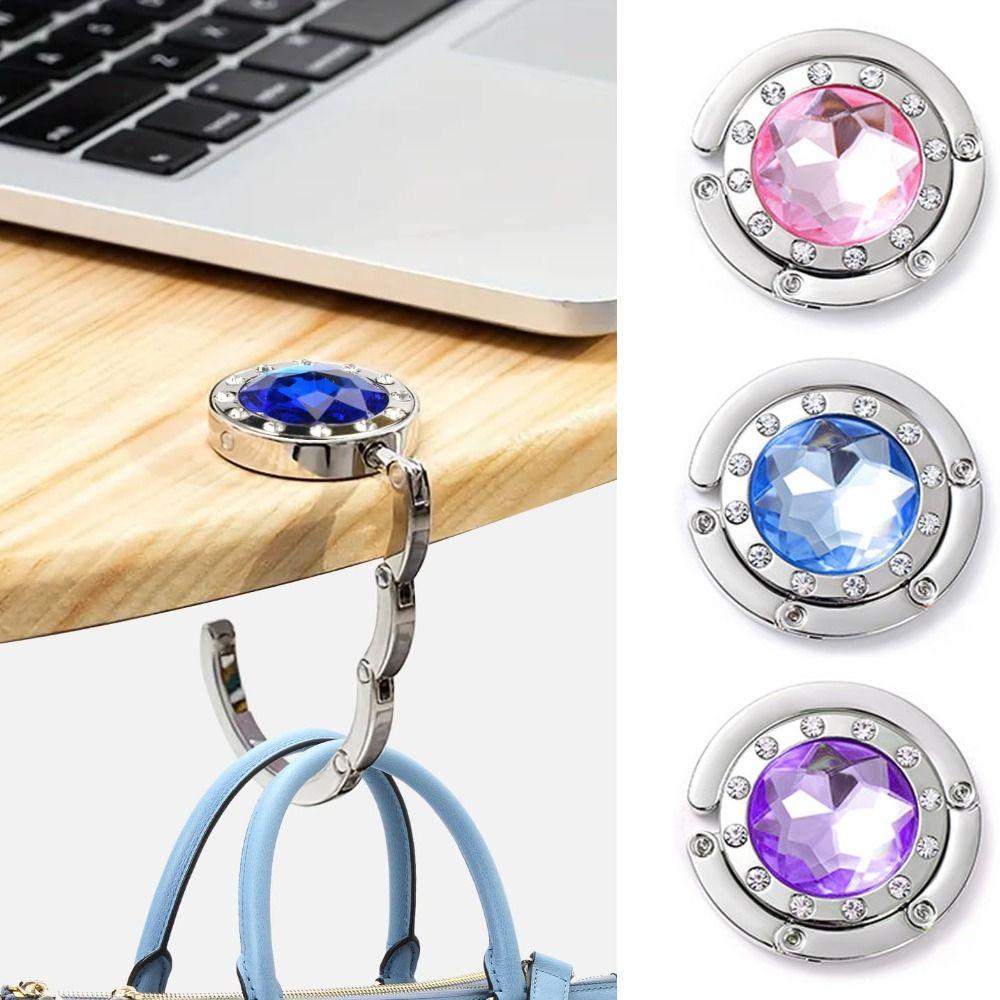 Portable Metal Handbag Hanger Space Saving Folding Foldable Bag Hook Organizer Multi-Functional Desktop Bag Hook For Desk