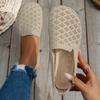 Bestseller Bequeme atmungsaktive offene Strick-Slipper mit rundem Zehenteil
