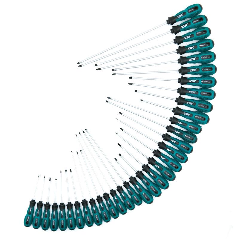 Heavy-Duty Screwdriver Set: Phillips & Flathead, Dual-Use Specialty Tool with Two-Color Handle