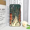 Custodia per Telefono con Motivo Scenico Vetrina Negozio Strada Nevosa di Natale per IPhone 17 16 12 11 14 Plus 13 15 ProMax Mini X XS XR Copertura Morbida