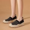 Women Breathable Mesh Slip On Shoes Lightweight Flyknit Casual Platform Sole Fisherman Shoes for Daily Wear