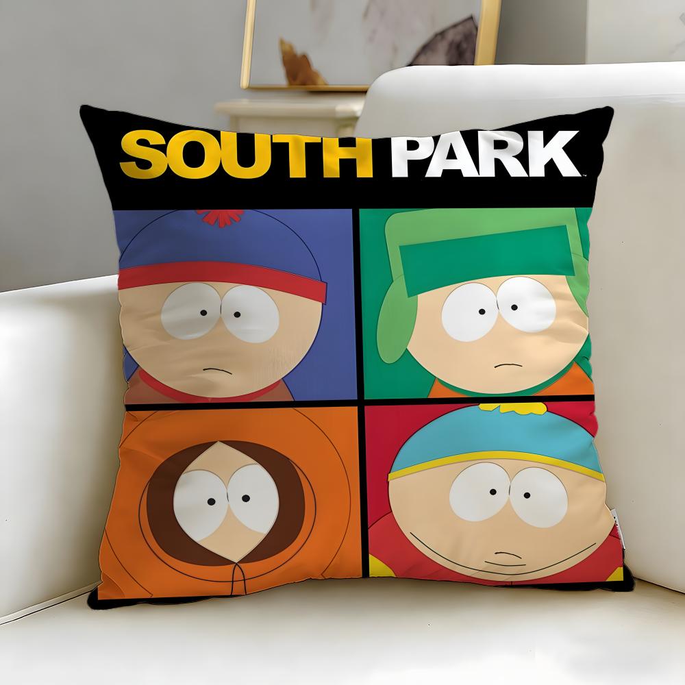 1Pc South Park Pillow Cover, Polyester 2D Double-Sided Print, Classic Cartoon Character Cushion Case, Decorative Throw Pillow Fo