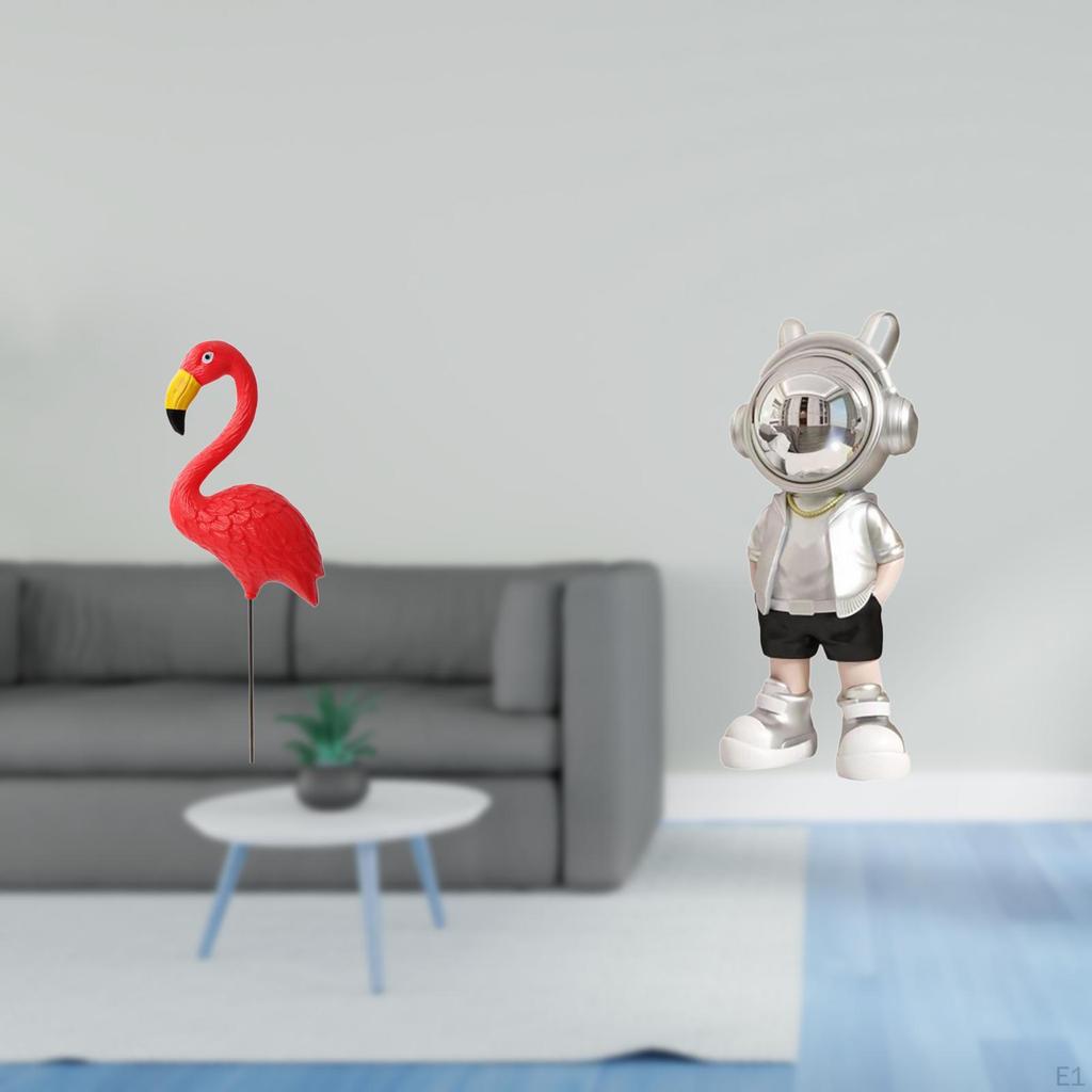 Flamingo Astronaut Garden Sculpture Ornament Creative Figurine for Holiday Spring Backyard Fairy