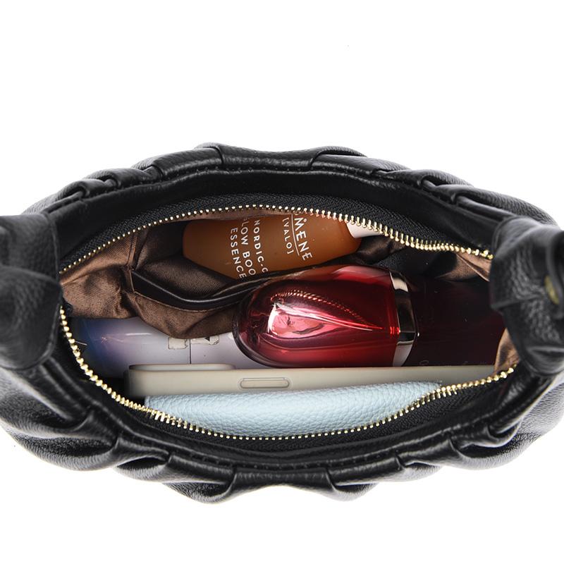 Geantă de umăr pentru femei cu design minimalist - Geantă de mână plisată uni, Geantă crossbody la modă potrivită pentru uz zilnic și cumpărături