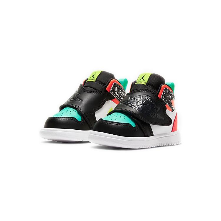 Air Jordan Sky Jordan 1 Toddler 'Composition Notebook - Laser Crimson' (Unisex) Black / Volt / White / Laser Crimson Toddler Shoes BQ7196 009