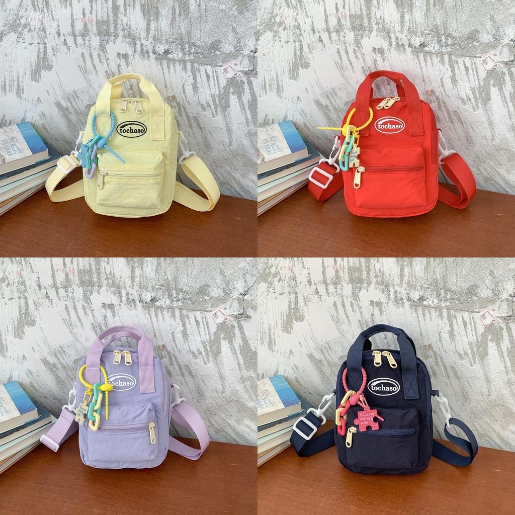 Childrens Candy Color Nylon Casual Small Shoulder Bag For Kids Daily Use