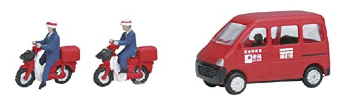

KATO N gauge кукла почтальон 2 велосипеда 1 почтовый автомобиль + 24-233 В
