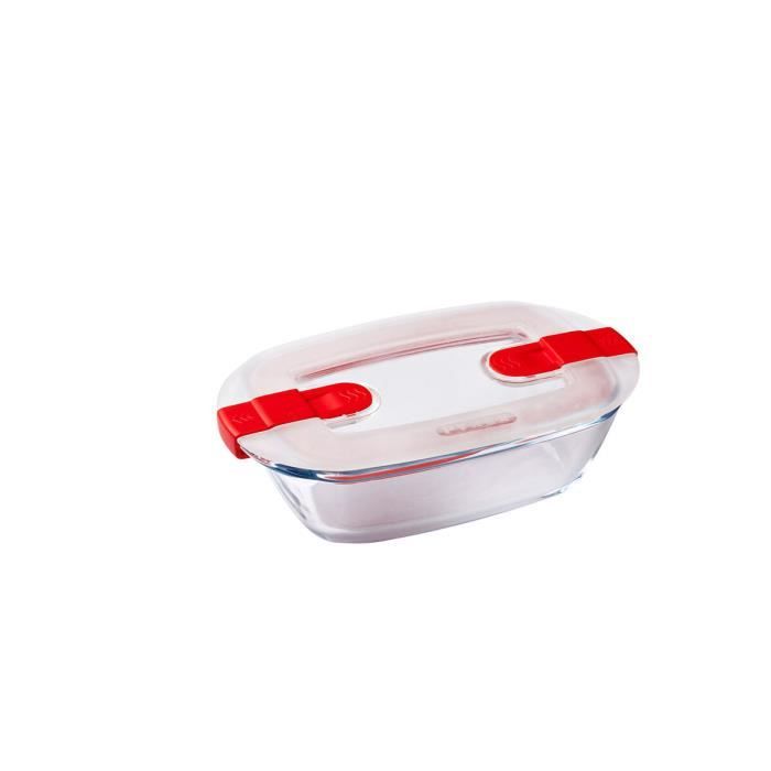 Boîte À Lunch Hermétique Pyrex Cook & Heat Rectangulaire 400 Ml 17 X 10 X 5 Cm Transparent Verre (5 Unités)