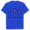 Schere Stein Papier Lustiges Katzenpfotenabdruck T-Shirt Damen Sommer Weiche Oversized Tops Mode Lässig Kurzarm Street T-Shirt