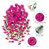 1pcs Artificial Morning Glory & Eucalyptus Vine Wall Hanging - Pink & Purple Trumpet Flower Decoration for Outdoor Garden, Patio, or Home Decor