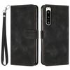 Shockproof PU Leather Case for Sony Xperia 5 IV 5G,Triangle Imprinted Phone Cover Stand Shell Wallet