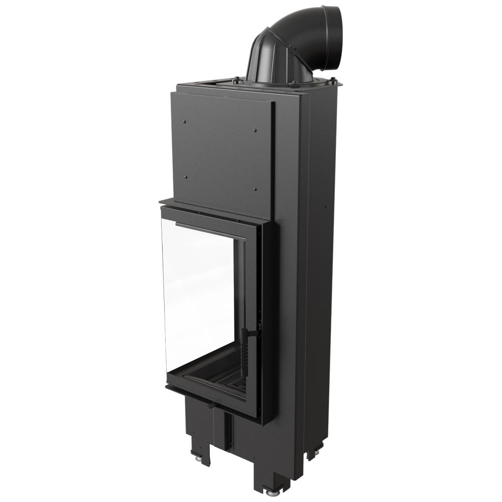 Steel fireplace KRATKI MBN left 10 kW Ø 200 black thermotec
