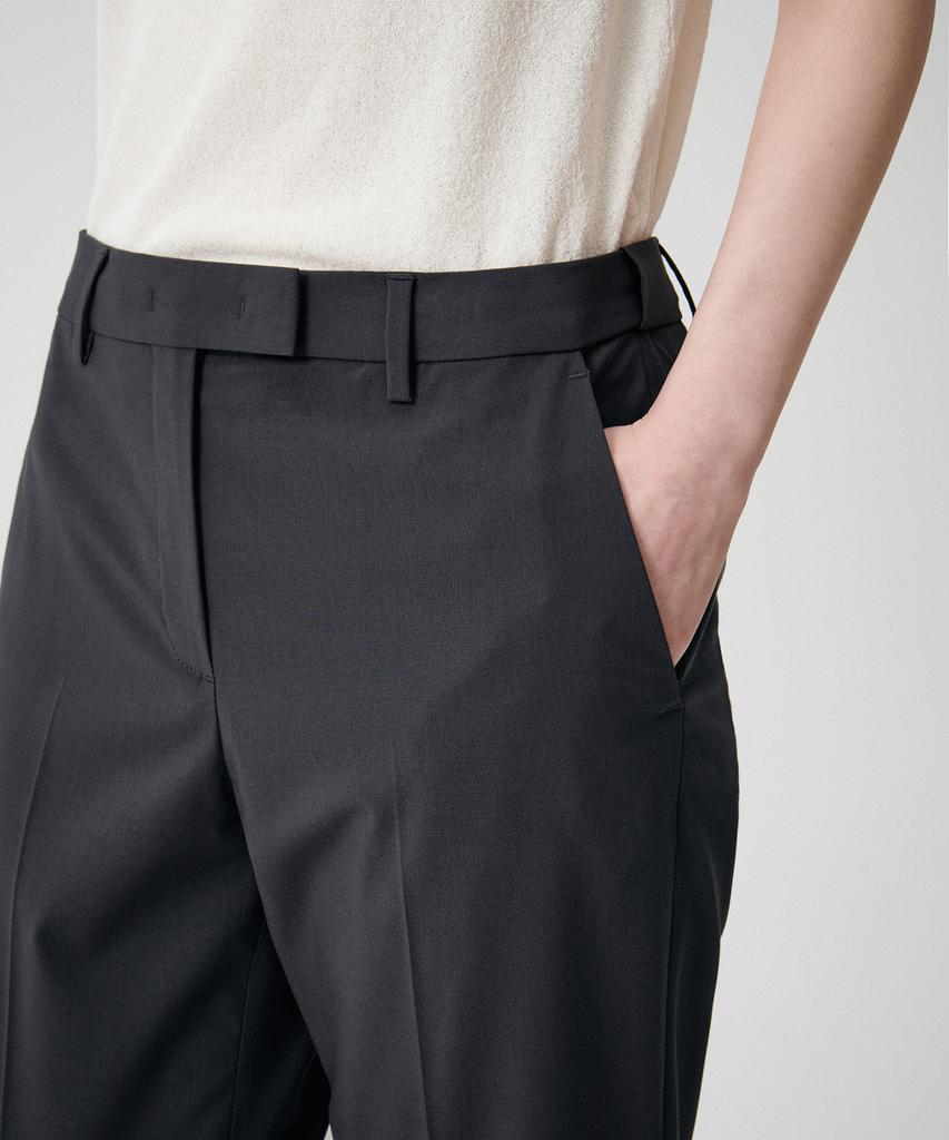 MUSINSA STANDARD WOMAN [Cooltandard] Women'S Slim Straight Hidden Banding Slacks [Gray]