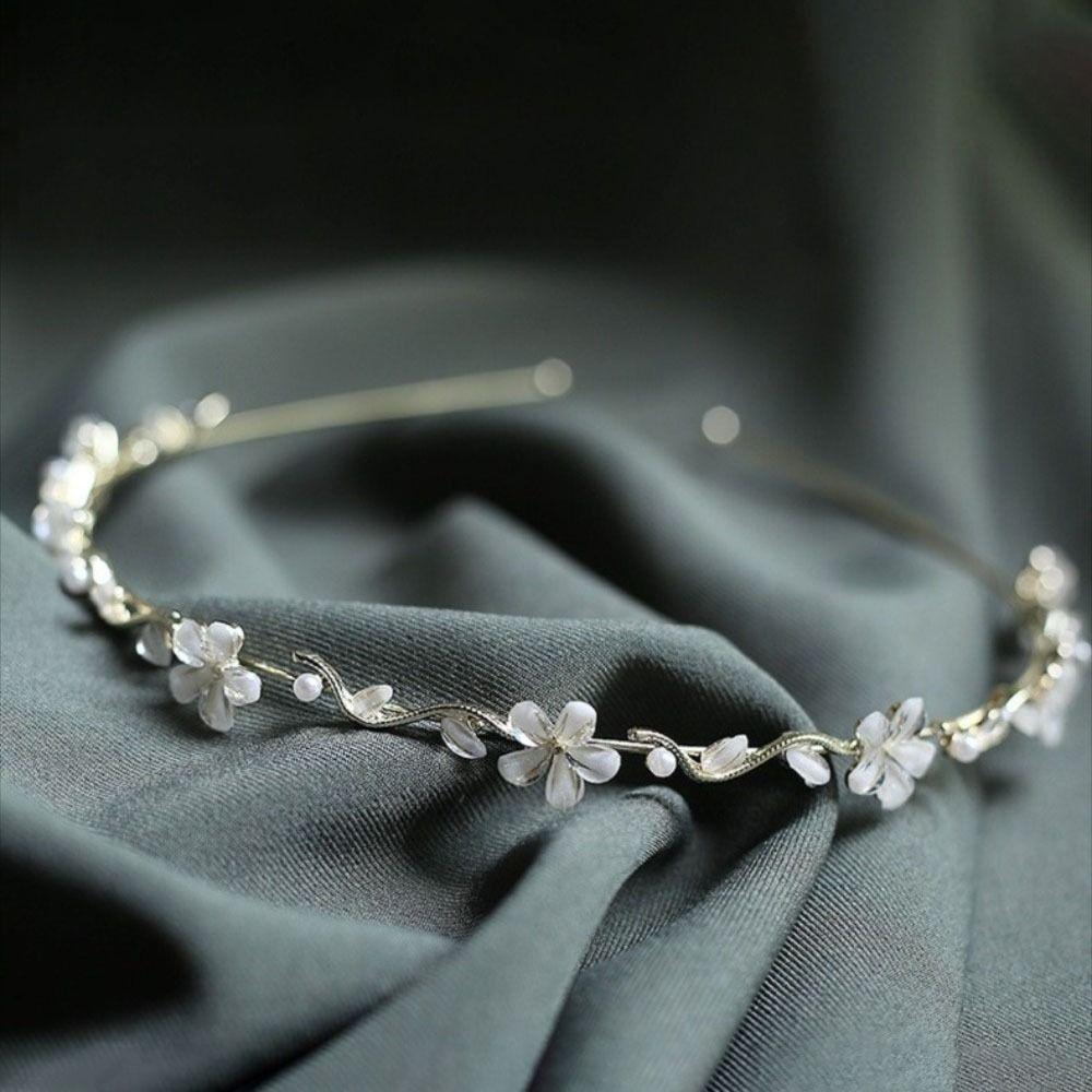 Pearl Rhinestone Flower Hairband Elegant Bow Crystal Tiaras Bridal Princess Crown Birthday Party