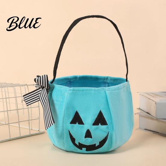 Large Candy Treat Bag Halloween Pumpkin for Kids Trick or Tote with Handle Reusable Snack Bucket Party Favors Cute Gift