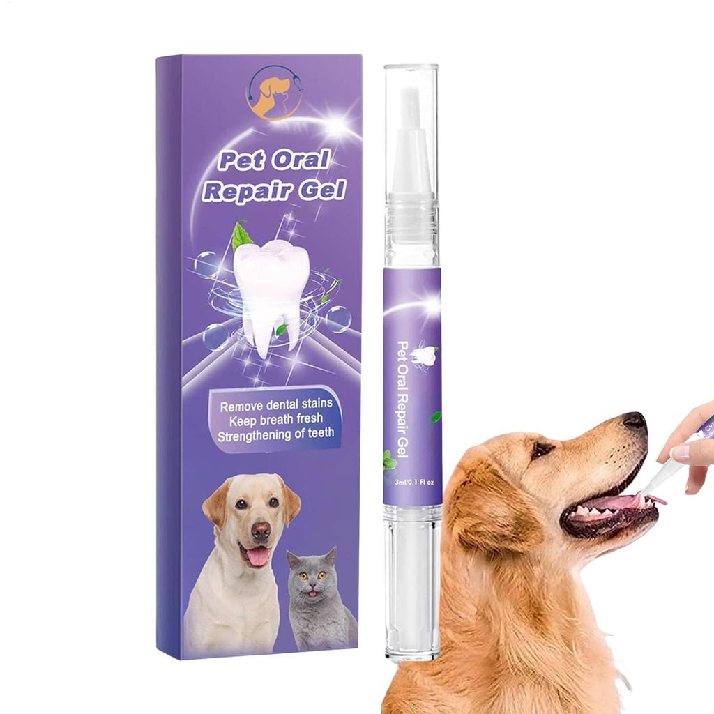 Pet Repair Gel Dog Cat Teeth Cleaning Pen Natural Dog Toothpaste Gel Pet Breath Freshener Eliminate Bad Breath Oral Care