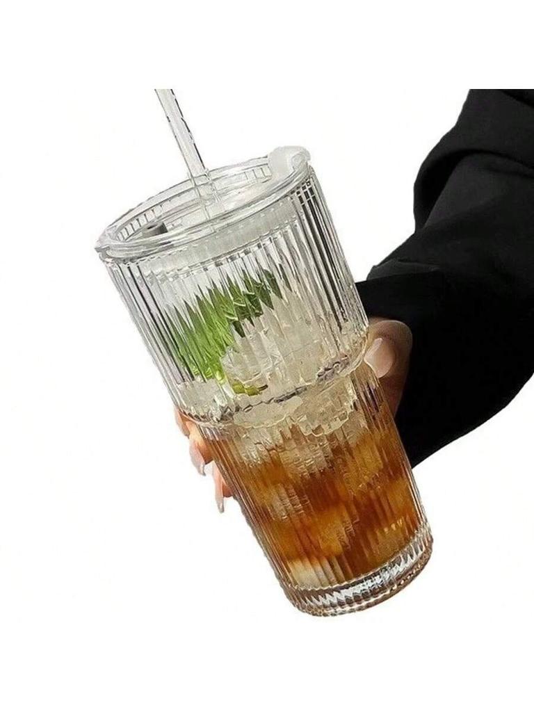 1pc 400/1000ml Smoothie Cup with Straw, Heat-resistant Juice Drink Cup, Large Capacity Water Bottle for Family and Outdoor Use